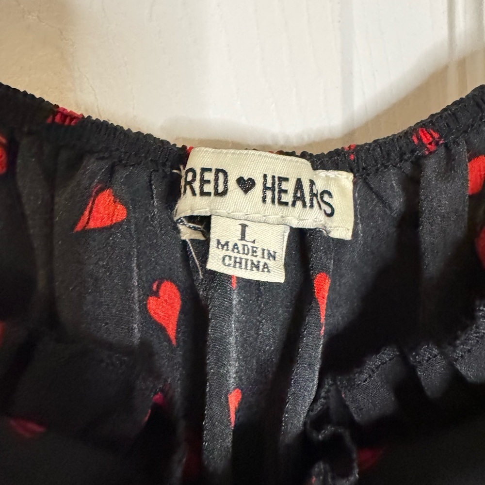 Inspired Hearts Black Midi Dress with Red Heart Print - Picture 3 of 4